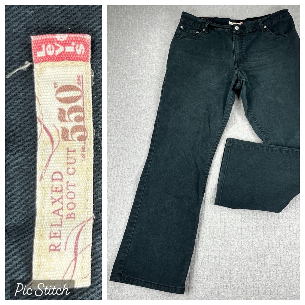 Levis 550 Relax Bootcut high rise Black Jeans Women 16M‎ Fits (34X31) dark wash
